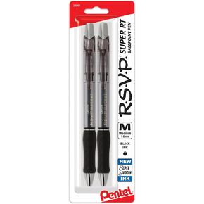 RSVP Super-Smooth Ballpoint Retractable Pen, Assorted , 8 Pack (BX480BP8M)