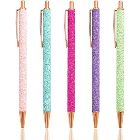PASISIBICK 8 Pieces Girly Pens Leopard Writing Pens for Women Glitter Cute Ballpoint Pens Black Ink Medium Point 1.0 mm Writing Pens for Home School Office Supplies for Women