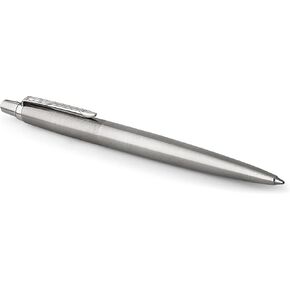 Parker Jotter Ballpoint Pen, Stainless Steel with Chrome Trim, Medium Point Blue Ink, Ideal Office Supplies, Gift Box