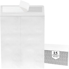 10x13 Envelopes, Tyvek Envelopes, Mailing Envelopes 10x13, Catalog Envelopes, Self Sealing Closure, Tyvek Material, 14 lb., Puncture, Tear & Moisture Resistant, Bulk (50 Pack)
