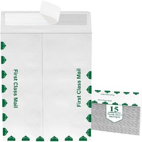9 x 12 Envelopes, Tyvek Envelopes 9x12 (100 Pack), Catalog Envelopes 9x12, Self Sealing Closure, Tyvek First Class, 14 lb., Puncture, Tear & Moisture Resistant, Bulk (100 Pack)