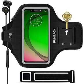 RUNBACH Running Armband for Motorola G Fast/G Pro/G Stylus/G8/G8 Power/G8 Play/G8 Plus/G7/G7 Power/G7 Play/G7 Plus/E/E6/E6 Plus/Z4,Sweatproof Exercise Bag for Motorola Phones