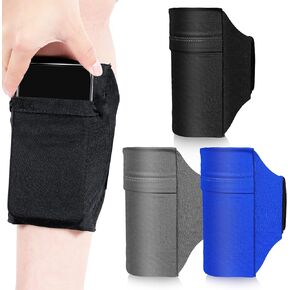Bonuci 3 Pcs Leg Phone Holder Leg Wallet for Card Key Cell Phone Leg Calf Band Armband with Adjustable Non Slip Strap for Women Men Running, Walking, Equestrian, Motorcycle or Hiking