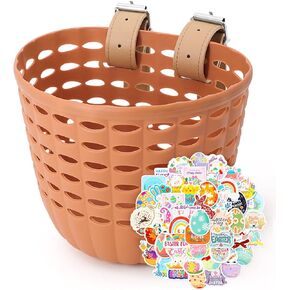 سلة دراجة للأطفال من أنزوم، سلة دراجة للأولاد والبنات، سلة دراجات بلاستيكية منسوجة مقاومة للماء للأطفال، مناسبة لمعظم دراجات الأطفال والدراجات الثلاثية للأطفال in Kuwait