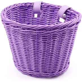 ANZOME Kids Bike Basket, Bike Basket for Boy and Girl, Waterproof Plastic Woven Children's Bicycle Basket, Suitable for Most Children's Bicycles and Kids Tricycles