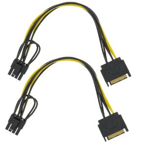 Dual SATA to 8 Pin (6+2 Pin) Video Card GPU Power Supply Cable 8.6inch 22cm (1 Pack) in Kuwait
