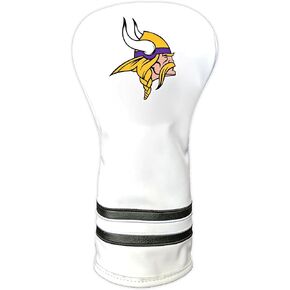 Team Golf NFL Minnesota Vikings White Vintage Driver Head Cover White Vintage Driver Golf Club Headcover, Form Fitting Design, Retro Design & Superb Quality
