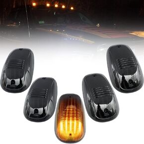 NJSBYL 5 قطع LED لمصابيح إضاءة سقف الكابينة RAM لـ 2003-up Dodge Ram 1500 2500 3500 Sprinter 3500 علامة التخليص العلوي كهرماني أصفر LED OEM مصابيح سقف الكابينة الأمامية استبدال المصابيح