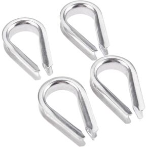 4Pcs 1/2" Wire Rope Chain Thimble for Boat Rigging Anchor Boat Terminating Splicing 316 stainless