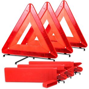 Warning Triangle DOT Approved 3PK, Reflective Warning Road Safety Triangle Kit