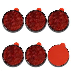 Evermotor Red Reflectors Motorcycle Rectangular Stickers Safety Reflector 6.53 inch Stick on Adhesive Reflective Strips for Golf Cart Trailer Driveway Door Moped(2 pcs)