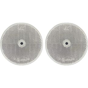 [ALL STAR TRUCK PARTS] Class A 3-3/16" Round Reflector with Center Mounting Hole - 2 Pack for Trailers, Trucks, Automobiles, Mail Boxes, Boats, SUV's, RV's, Industrial Applications (Amber, 2)