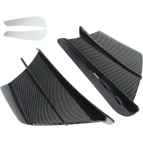 Aramox 1 Pair Universal Motorcycle Wind Wing, Glossy Carbon Fiber Style Side Fairings Winglets Motorcycle Aerodynamic Winglets Set