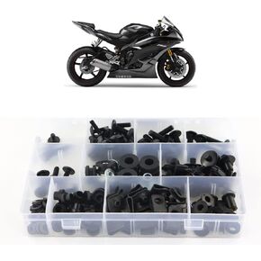 Xitomer Full Sets Fairing Bolts Kits, Fit for YZF-R6 2006 2007, Mounting Kits Washers/Nuts/Fastenings/Clips/Grommets (Matte Black)
