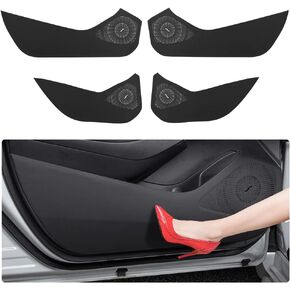 LUNQIN Car Door Anti Kick Pad for Toyota Corolla 2020 2021 2022 2023 2024 Door Protector Mat Anti Dirty Anti Collision Stickers Inner Door Anti Kick Decorative Protection Accessories (Set of 4) Black