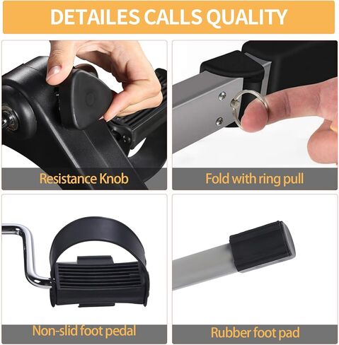 YSSOA Folding Pedal Exercise Bike, Under Desk Bike Pedal Exerciser, Mini Exercise Bike for Arms and Legs Workout, Folding Exercise Peddler Portable with Digital Monitor, Resistance Adjustable in Kuwait