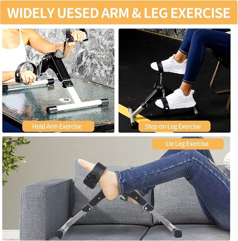 YSSOA Folding Pedal Exercise Bike, Under Desk Bike Pedal Exerciser, Mini Exercise Bike for Arms and Legs Workout, Folding Exercise Peddler Portable with Digital Monitor, Resistance Adjustable in Kuwait