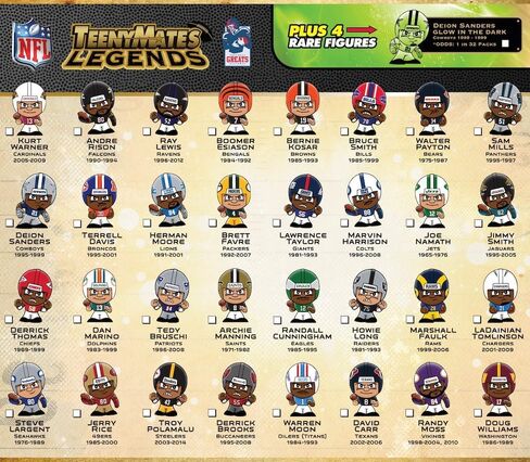 مجموعة هدايا من Teenymate Party Animal Legends 2022 NFL Series 1 مجسمة من أكياس عمياء - عبوة من 4 قطع in Saudi Arabia