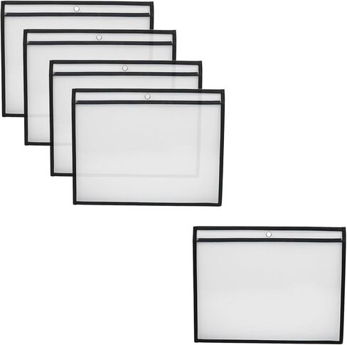 5PCS Dry Erase Pockets Horizontal A4 Reusable Dry Erase Sleeves PET Job Ticket Holder Transparent Visibility Sheet Protectors for Home and Office (12.6" x 10.04") in Saudi Arabia