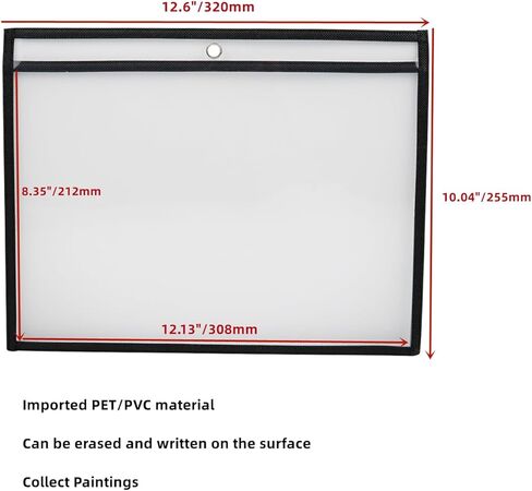 5PCS Dry Erase Pockets Horizontal A4 Reusable Dry Erase Sleeves PET Job Ticket Holder Transparent Visibility Sheet Protectors for Home and Office (12.6" x 10.04") in Saudi Arabia