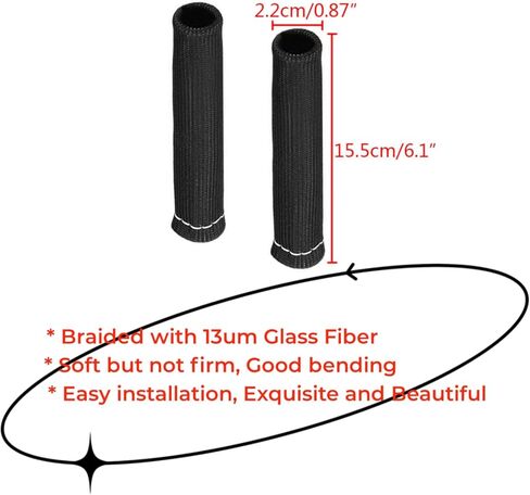 شرارة سلك التوصيل الأحذية الحرارة درع حامي كم 2500 درجة شرارة التوصيل غطاء الحرارة التفاف 6 بوصة لSBC بي بي سي 350 454 8 قطعة (أسود) in Kuwait