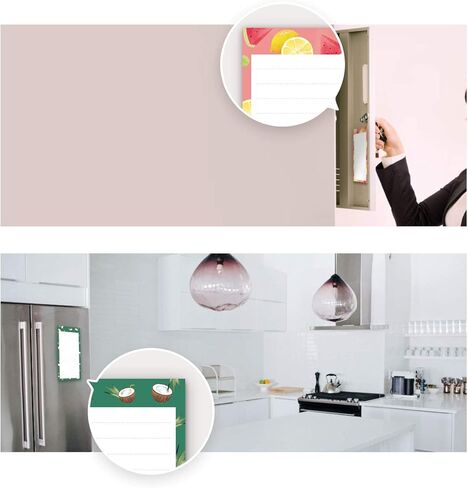 5 Pack Magnetic Notepads for Fridge with Pen Holder, Full Magnet Back Notepad, To Do List, Grocery Shopping, Summer Theme, 6" x 3", 50 Sheets, Magnet Memo Pad for Fridge, Locker, File Cabinet, etc in Kuwait