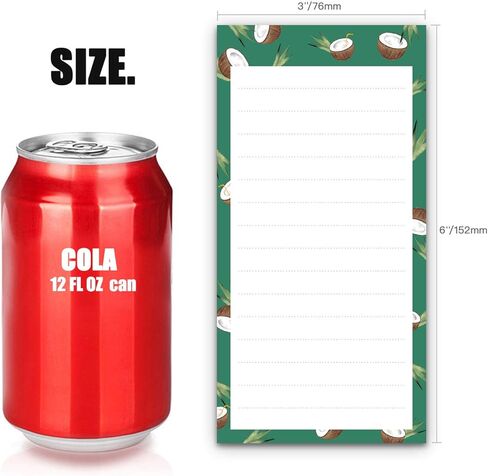 5 Pack Magnetic Notepads for Fridge with Pen Holder, Full Magnet Back Notepad, To Do List, Grocery Shopping, Summer Theme, 6" x 3", 50 Sheets, Magnet Memo Pad for Fridge, Locker, File Cabinet, etc in Kuwait