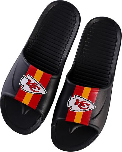 شبشب FOCO Kansas City Chiefs NFL للرجال سهل الارتداء مع شعار الفريق مقاس صغير 7-8 in Saudi Arabia