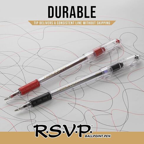 بنتيل R.S.V.P. قلم حبر جاف، خط متوسط، حبر أسود، 5 عبوات (BK91BP5A) in Saudi Arabia