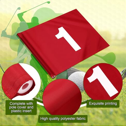 9 Pieces Large Numbered Golf Flags with Tube Inserted 20''L x 14''H Oversize Putting Flags Number 1-9, 420D Nylon Flag for Yard Indoor Outdoor Backyard Garden in Kuwait