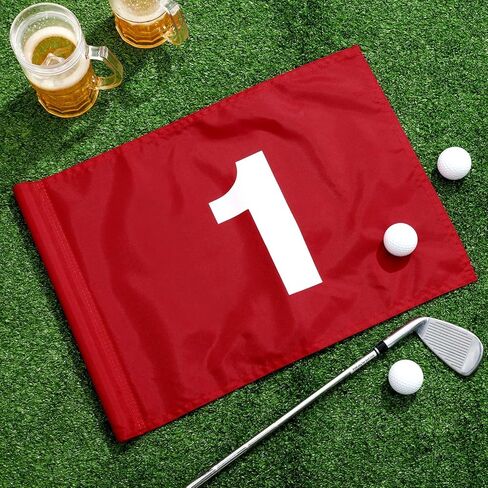 9 Pieces Large Numbered Golf Flags with Tube Inserted 20''L x 14''H Oversize Putting Flags Number 1-9, 420D Nylon Flag for Yard Indoor Outdoor Backyard Garden in Kuwait
