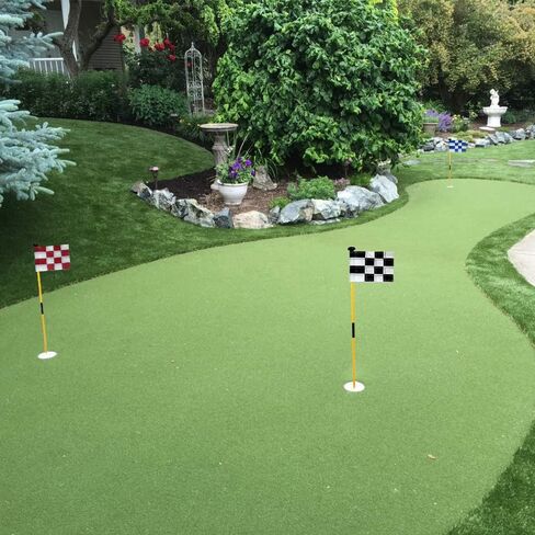 X·CELLENT Mini Golf Putting Green Flagstick for Yard Practice Set, Golf Pin Flagpole Set, Portable 2-Section Fiberglass Golf Flag Sticks,3 Feet (White Flagpole-3 Pack) in Kuwait