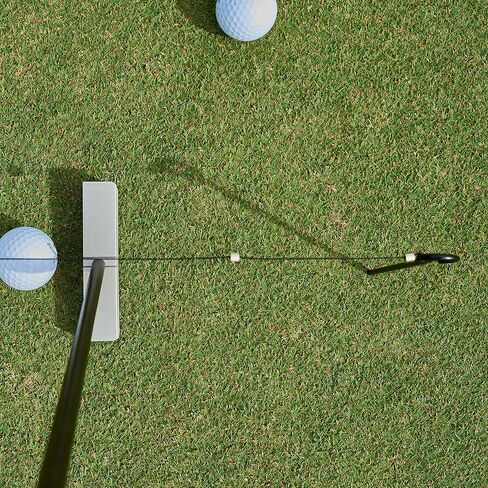 PERFECT PRACTICE Raindrop Putting Aid - Retractable String Alignment Tool to Improve Golf Skills - Training Guide Designed with Dustin Johnson in Saudi Arabia