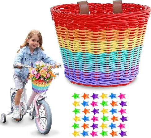 Kids Basket for Bike, Bike Basket for Boys Girls, Front Bicycle Basket Toddler Tiny Tricycle Scooter Baskets Waterproof Bike Decoration Accessories in Saudi Arabia