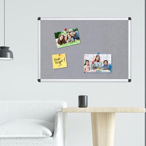 VIZ-PRO Notice Board Felt Blue, 48 X 24 Inches, 3 Pack, Silver Aluminium Frame in Kuwait