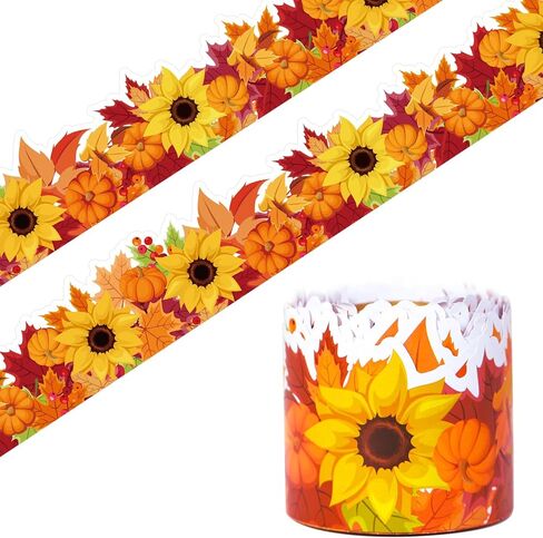 66ft Daisy Bulletin Board Borders Springtime Sunflower Daisy Flowers Rolled Floral Border Trim for School Classroom Blackboard Office Chalkboard Spring Floral Groovy Party Wall Decor in Kuwait