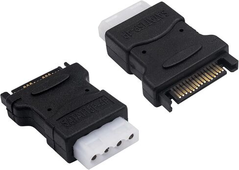 محول Duttek SATA ذكر إلى موليكس أنثى، SATA إلى LP4، موليكس إلى محول طاقة SATA، موصل محول أنثى 15Pin SATA ذكر إلى 4 دبوس IDE ينطبق على موصل محركات الأقراص الصلبة (عبوتان) in Kuwait