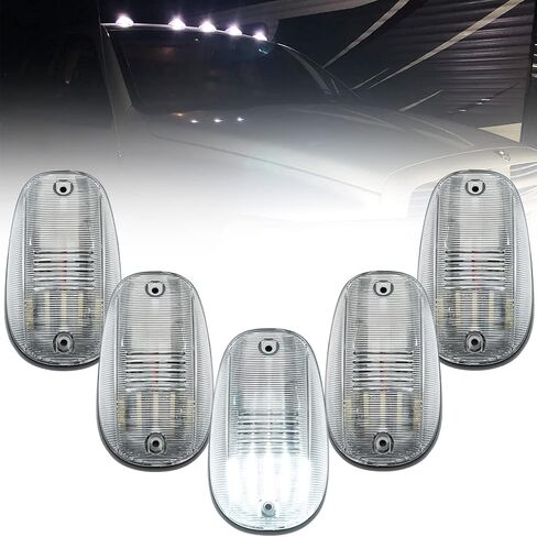 NJSBYL 5 قطع LED لمصابيح إضاءة سقف الكابينة RAM لـ 2003-up Dodge Ram 1500 2500 3500 Sprinter 3500 علامة التخليص العلوي كهرماني أصفر LED OEM مصابيح سقف الكابينة الأمامية استبدال المصابيح in Kuwait