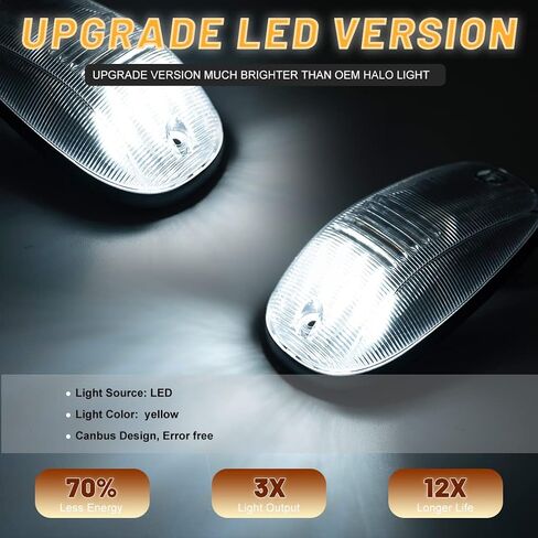 NJSBYL 5 قطع LED لمصابيح إضاءة سقف الكابينة RAM لـ 2003-up Dodge Ram 1500 2500 3500 Sprinter 3500 علامة التخليص العلوي كهرماني أصفر LED OEM مصابيح سقف الكابينة الأمامية استبدال المصابيح in Kuwait
