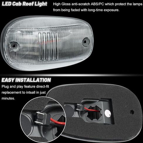 NJSBYL 5 قطع LED لمصابيح إضاءة سقف الكابينة RAM لـ 2003-up Dodge Ram 1500 2500 3500 Sprinter 3500 علامة التخليص العلوي كهرماني أصفر LED OEM مصابيح سقف الكابينة الأمامية استبدال المصابيح in Kuwait