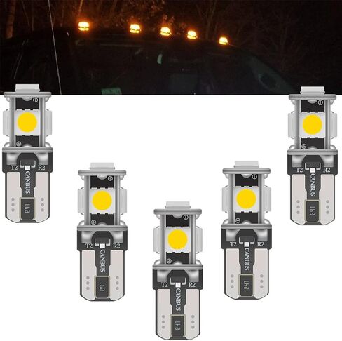 NJSBYL 5 قطع LED لمصابيح إضاءة سقف الكابينة RAM لـ 2003-up Dodge Ram 1500 2500 3500 Sprinter 3500 علامة التخليص العلوي كهرماني أصفر LED OEM مصابيح سقف الكابينة الأمامية استبدال المصابيح in Kuwait