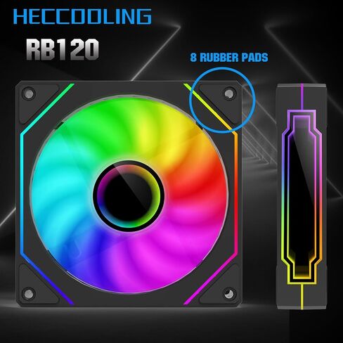 ARGB Fans 120mm PWM Fans 3PACK PC RGB Fans, RB120 PC PWM RGB Fans with 12V 4PIN pwm and 5V-3PIN ARGB Plug, Infinity Mirror ARGB Addressable Lighting - Slient Computer Fans for PC Cooler and Case in Saudi Arabia