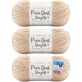 خيوط Premier Yarns Pixie Dust Brights Chenille - 3.5 أونصة - #4 متوسطة الوزن - حزمة مع أقلام تحديد الغرز من Bella's Crafts (Toffee)