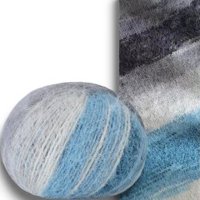 Gradient Colored Long Wool Yarn for Crocheting & Knitting, Multi-Colored Soft Long Pile Yarn, 38% Wool 40% Nylon 22% Acrylic Blend Rainbow Yarn, for Crochet Scarf, Hat and Garments (XBDS-57, 3 Balls)