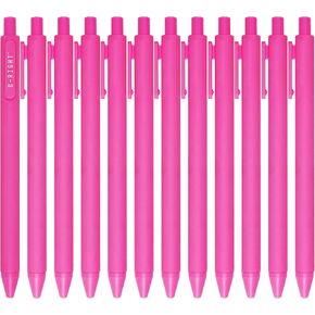 12 Pcs Gel Ink Pens Black Ink 0.5 mm Fine Point Smooth Writing Cute Pens for Office School (Pink)