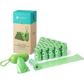 Green Pursuit Poop Bags for Dogs - Large Leak Proof Dog Poop Bags Rolls with Handle | Tear Resistant Dog Poop Bag with Dispenser | Degrades Faster, Easy to Open, Separate & Tie | 9"x13", 135 Bags