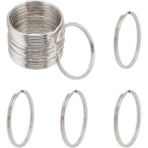 PH PandaHall 2" Large Key Ring, 15 pcs Iron Split Key Rings Circular Keychain Ring Chain Clip Connector for Car Home Keys DIY Art Craft Project, Platinum