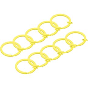 uxcell 10Pcs Split Keychain Rings, Round Flat Key Holder with Open Jump Ring Key Chain Ring for Craft Keys Organization Decoration, Orange