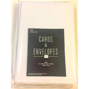 White 4 x 5.5 inch Blank Note Cards & Envelopes, 50 sets