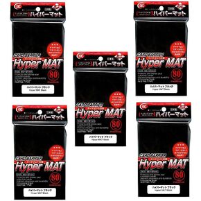 KMC Hyper Matte Sleeves Black ÃƒÂ—5 Sets (5 Packs/total 400 Sheets) ( Japan Import ) Made in Japan by KMC